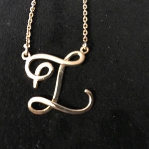 “Z” Initial Cursive Necklace, 16” Sterling Silver